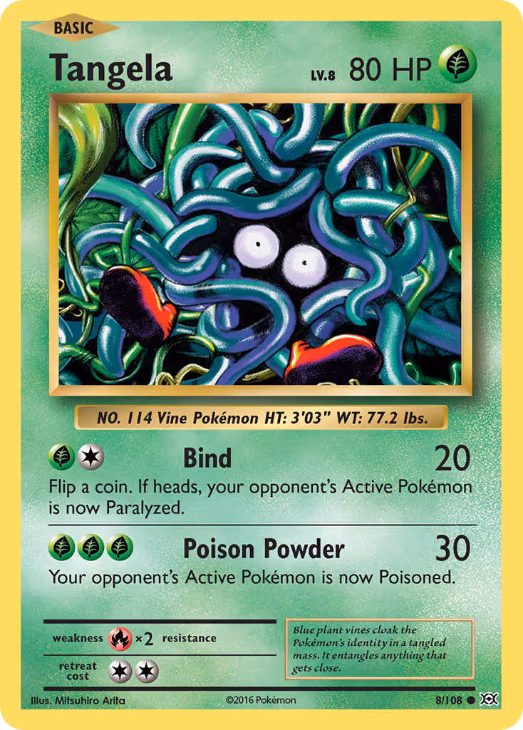 Tangela 8/108 Pokemon card