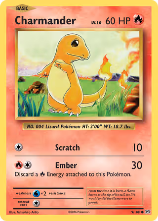 Charmander 9/108 Pokemon card