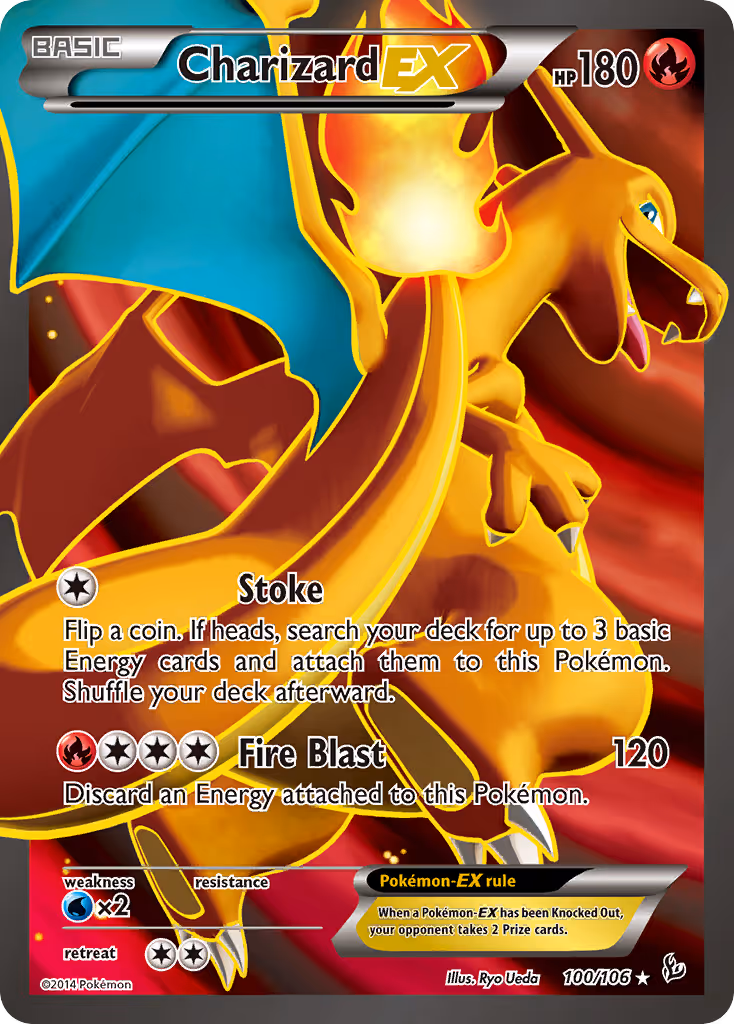 Charizard EX 100/106 Pokemon card