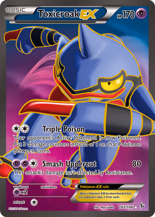 Toxicroak EX 102/106 Pokemon card