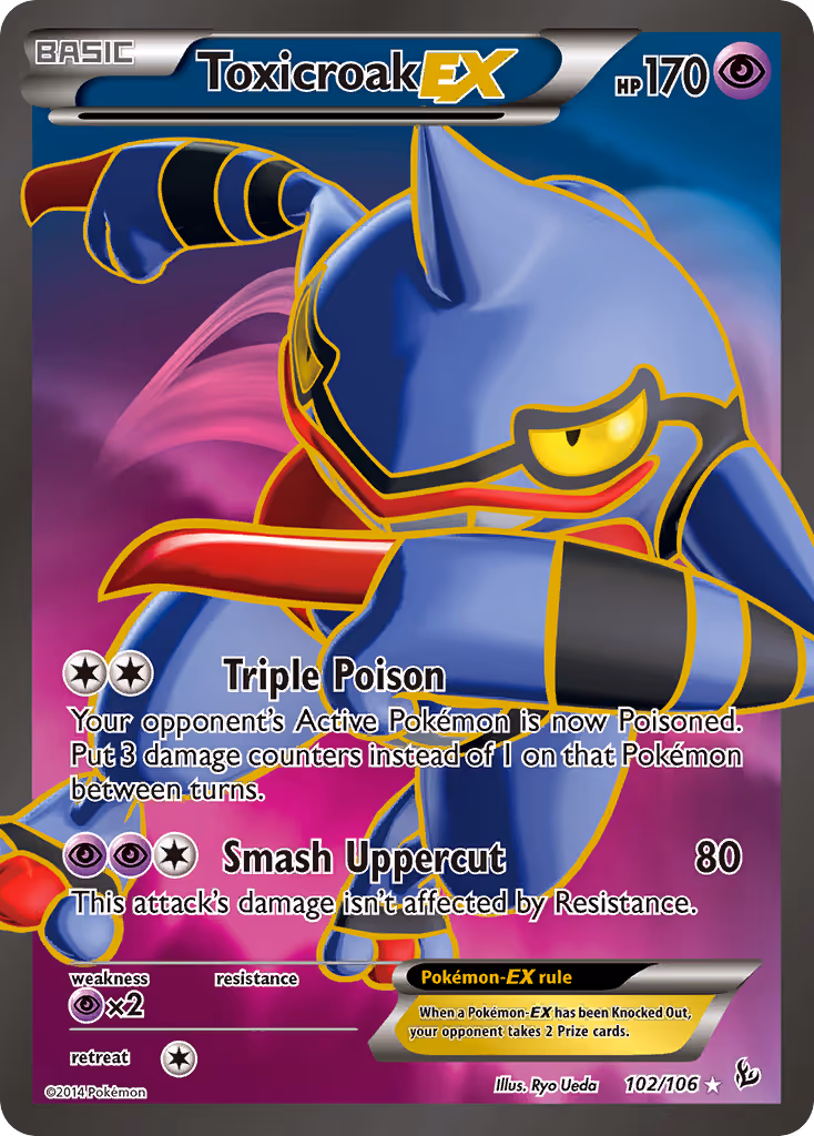 Toxicroak EX 102/106 Pokemon card