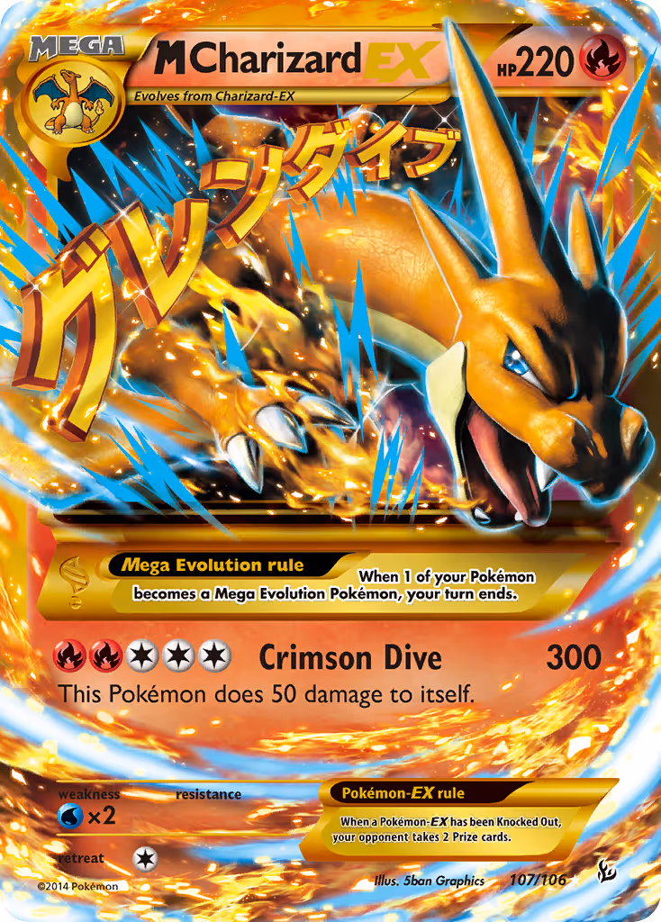 M Charizard EX 107/106 Pokemon card