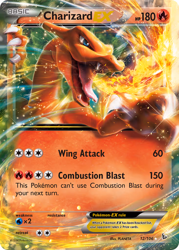 Charizard EX 12/106 Pokemon card