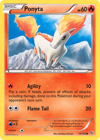 Ponyta 14/106 Pokemon card