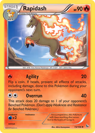 Rapidash 15/106 Pokemon card
