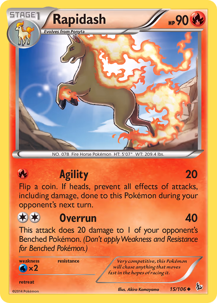 Rapidash 15/106 Pokemon card