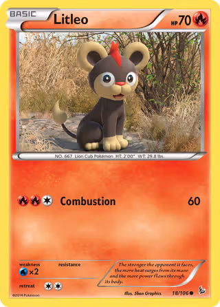 Litleo 18/106 Pokemon card