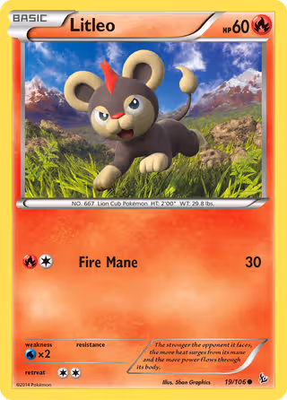 Litleo 19/106 Pokemon card