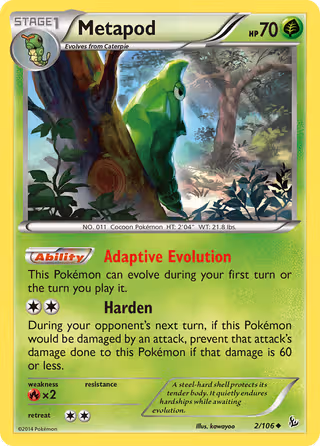 Metapod 2/106 Pokemon card