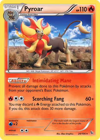 Pyroar 20/106 Pokemon card