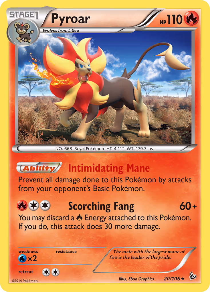 Pyroar 20/106 Pokemon card