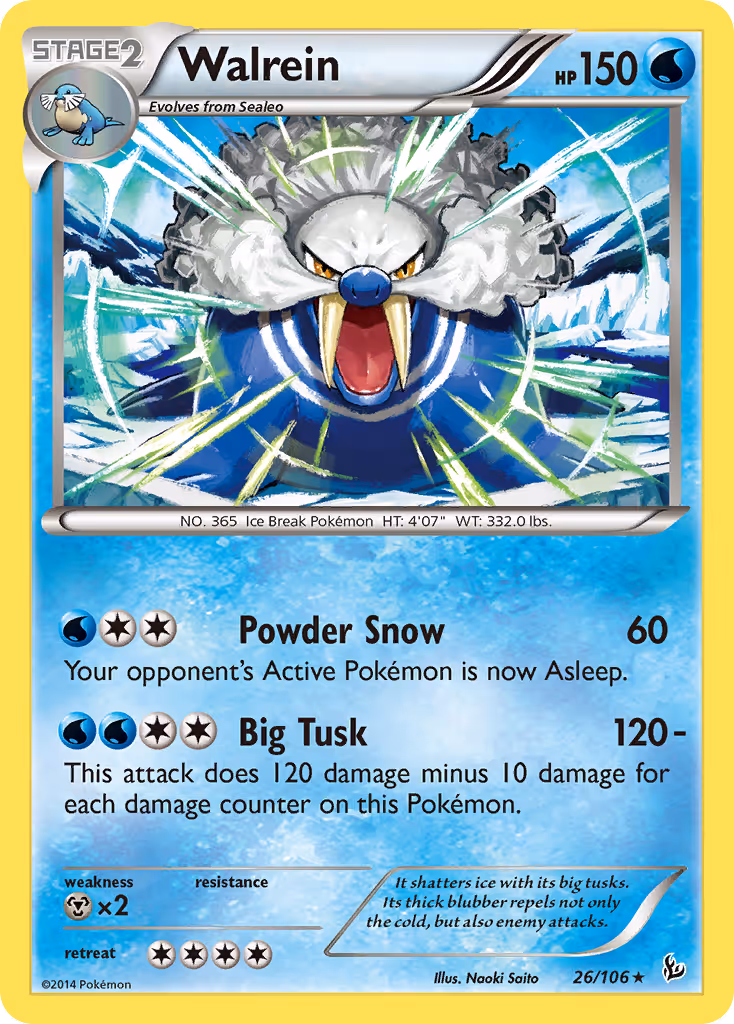 Walrein 26/106 Pokemon card