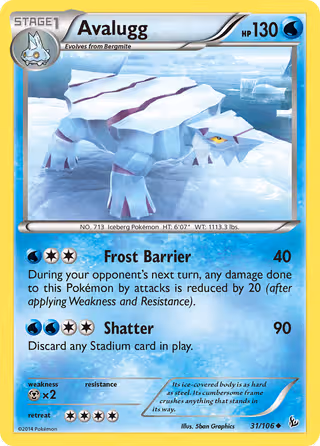 Avalugg 31/106 Pokemon card