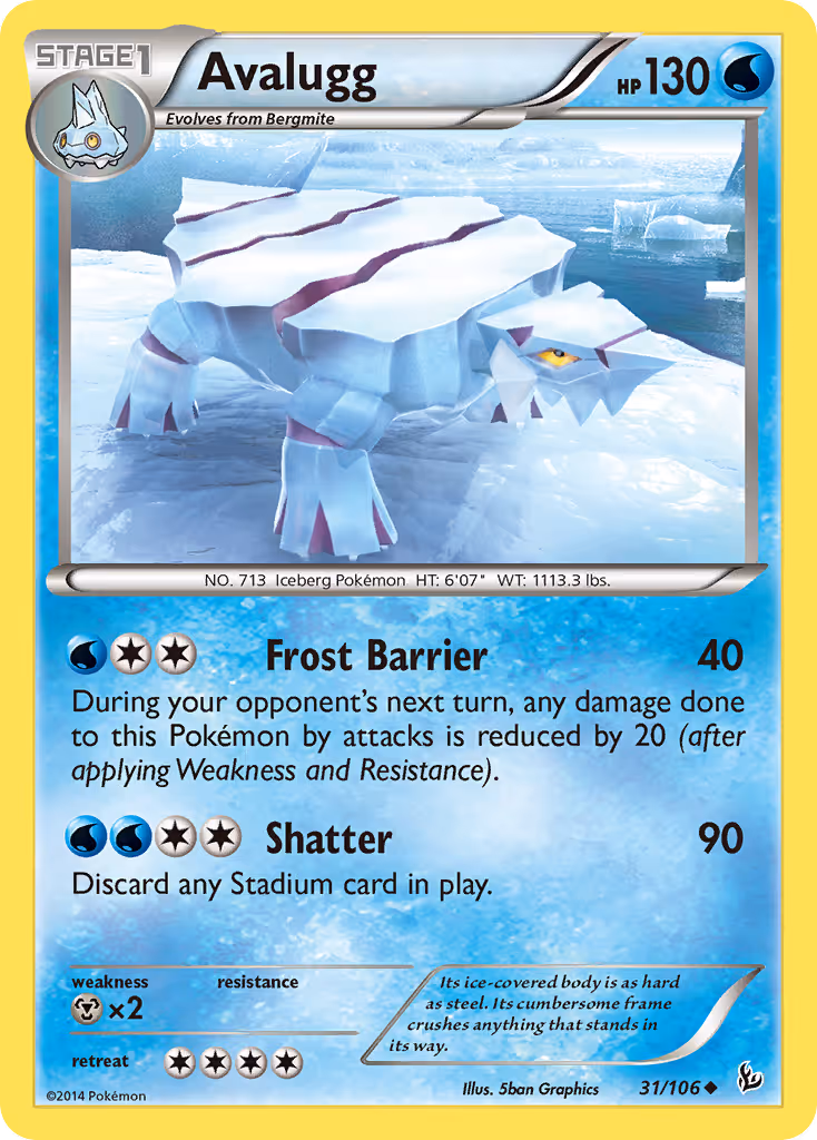 Avalugg 31/106 Pokemon card