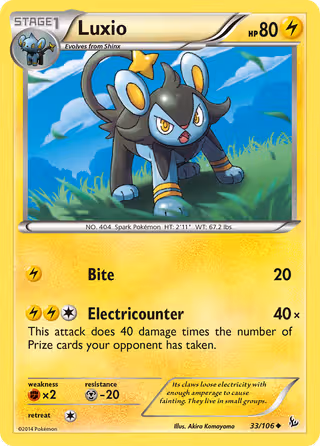 Luxio 33/106 Pokemon card