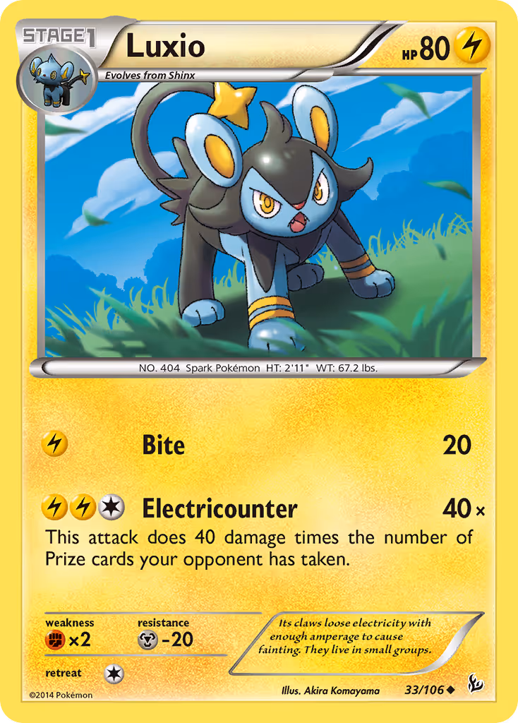 Luxio 33/106 Pokemon card