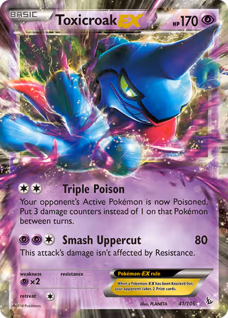 Toxicroak EX 41/106 Pokemon card