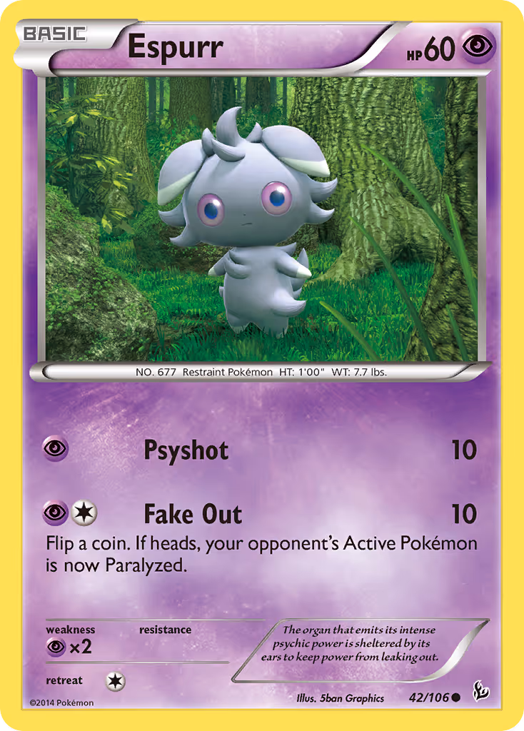 Espurr 42/106 Pokemon card