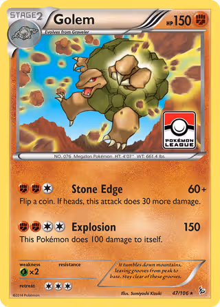 Golem 47/106 Pokemon card
