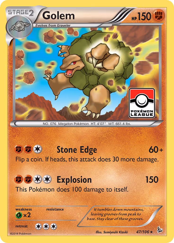 Golem 47/106 Pokemon card