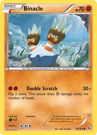 Binacle 48/106 Pokemon card