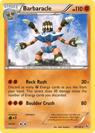 Barbaracle 49/106 Pokemon card