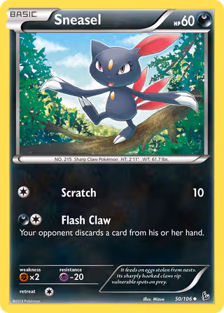 Sneasel 50/106 Pokemon card