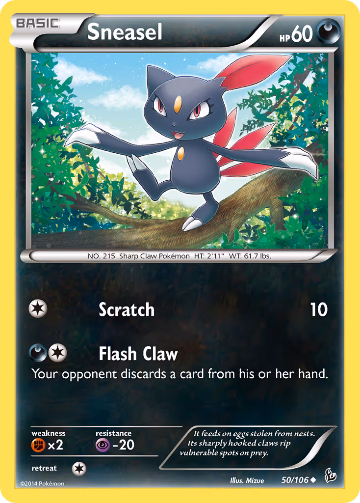 Sneasel 50/106 Pokemon card