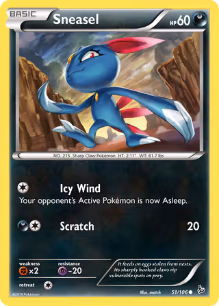 Sneasel 51/106 Pokemon card