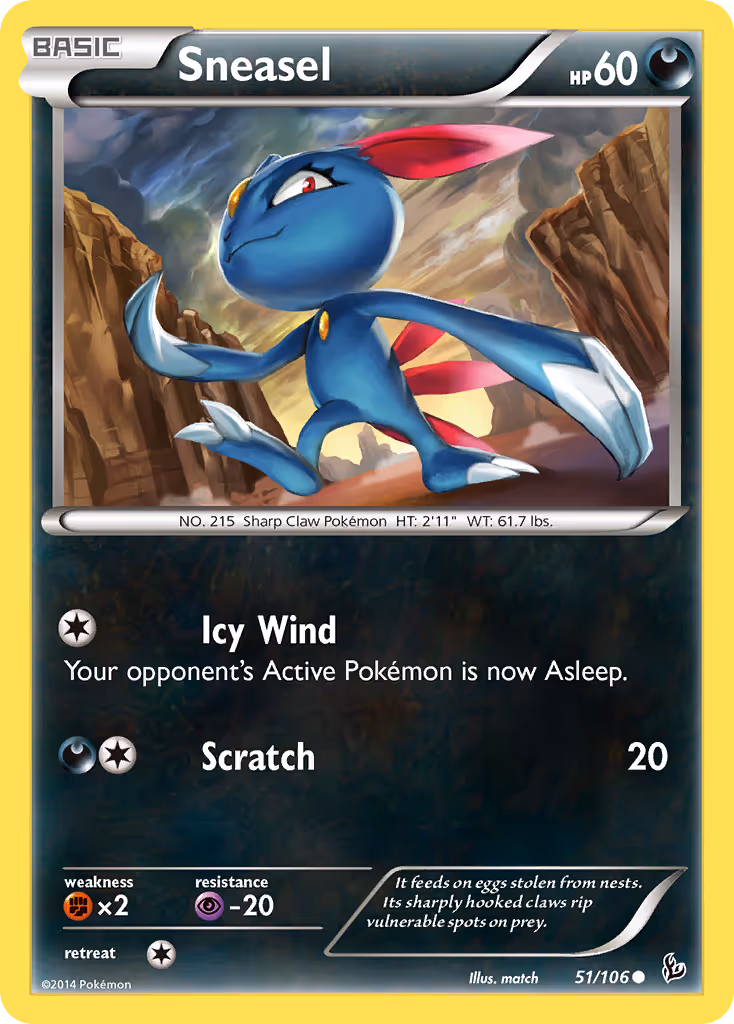 Sneasel 51/106 Pokemon card