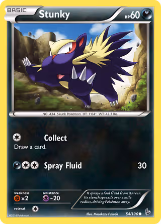 Stunky 54/106 Pokemon card