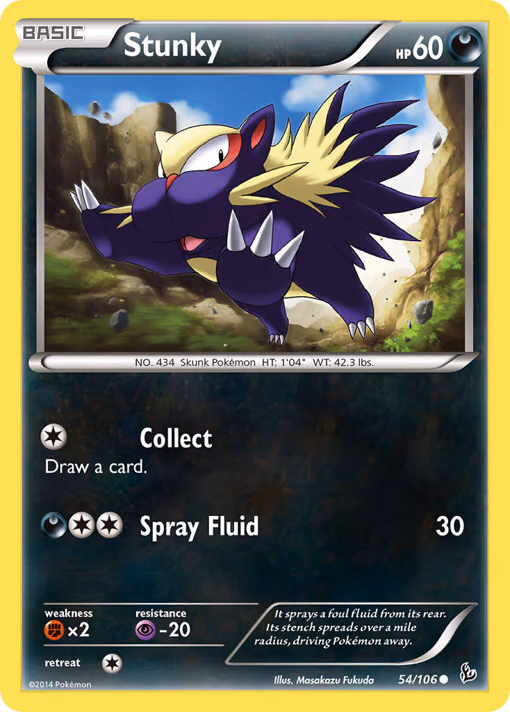 Stunky 54/106 Pokemon card