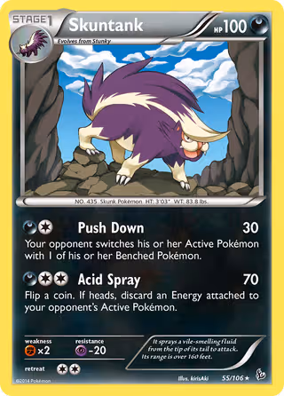 Skuntank 55/106 Pokemon card
