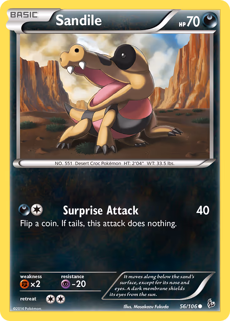 Sandile 56/106 Pokemon card