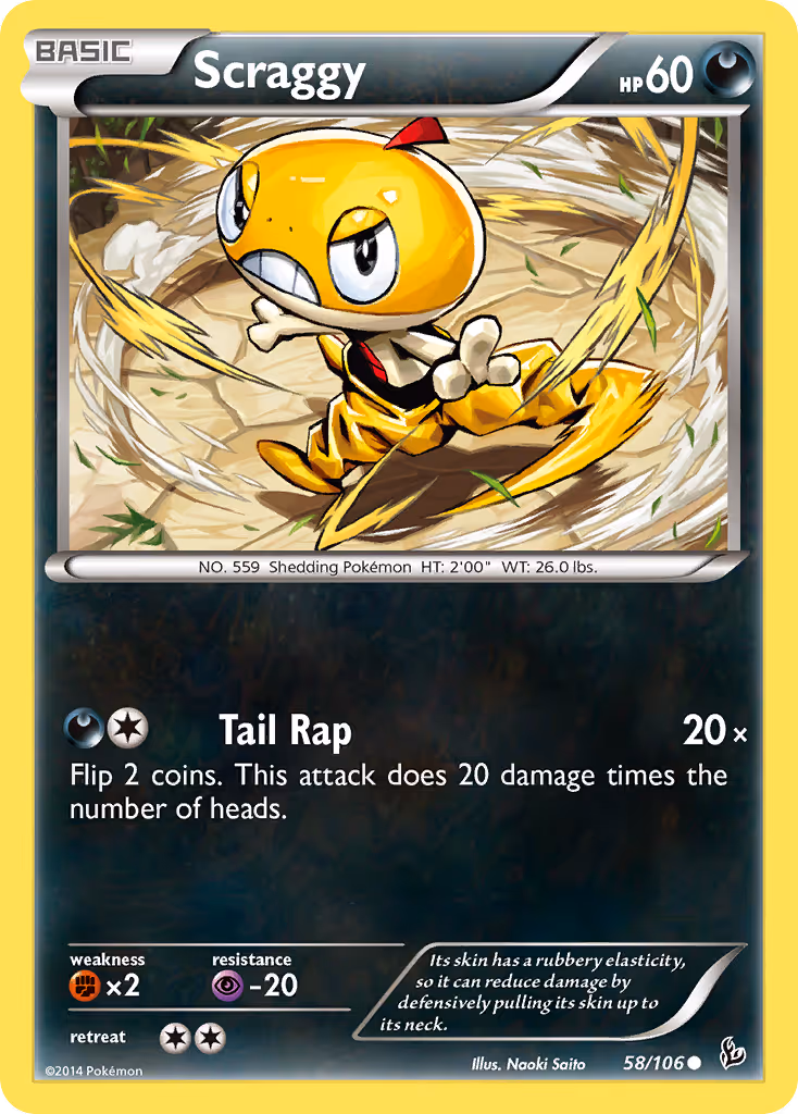 Scraggy 58/106 Pokemon card
