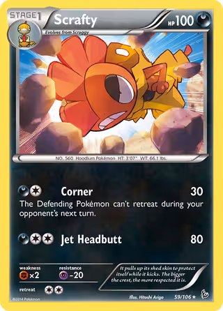 Scrafty 59/106 Pokemon card