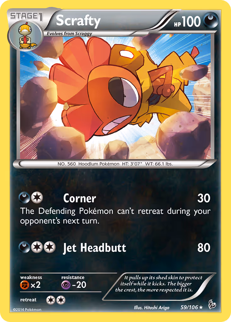 Scrafty 59/106 Pokemon card