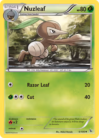 Nuzleaf 6/106 Pokemon card