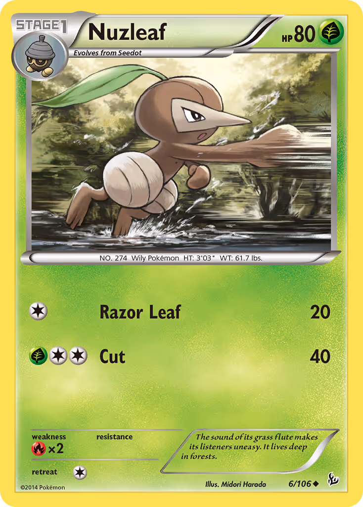 Nuzleaf 6/106 Pokemon card