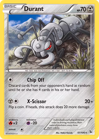 Durant 61/106 Pokemon card