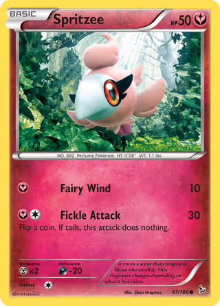 Spritzee 67/106 Pokemon card