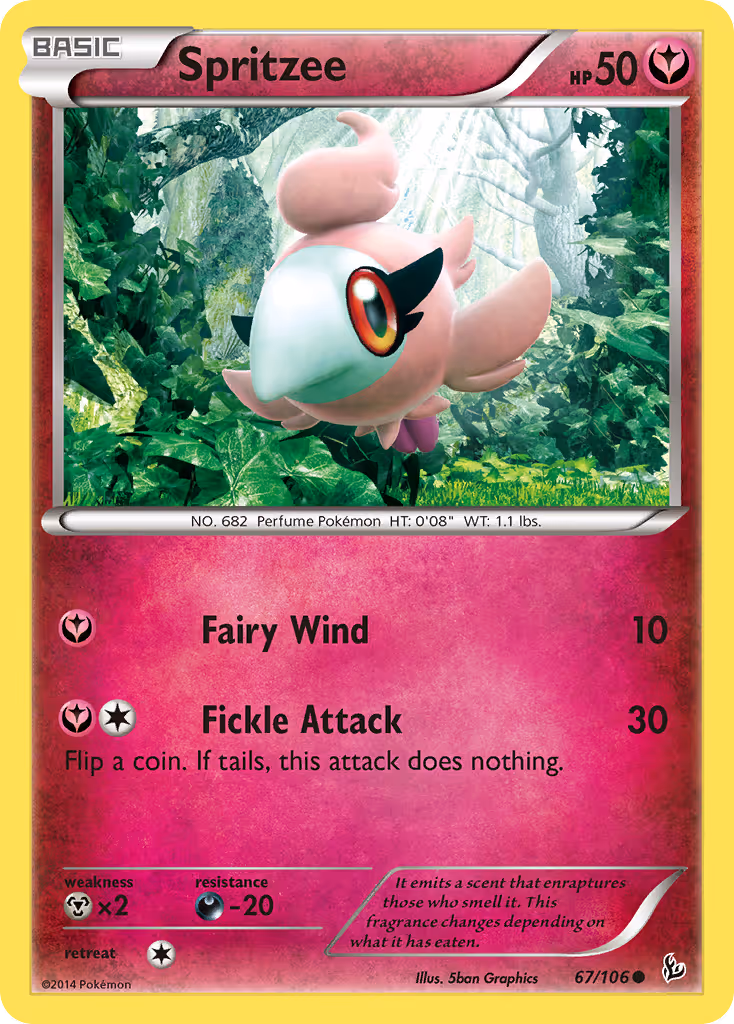 Spritzee 67/106 Pokemon card