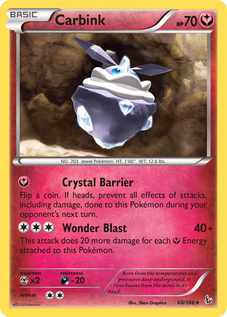 Carbink 68/106 Pokemon card
