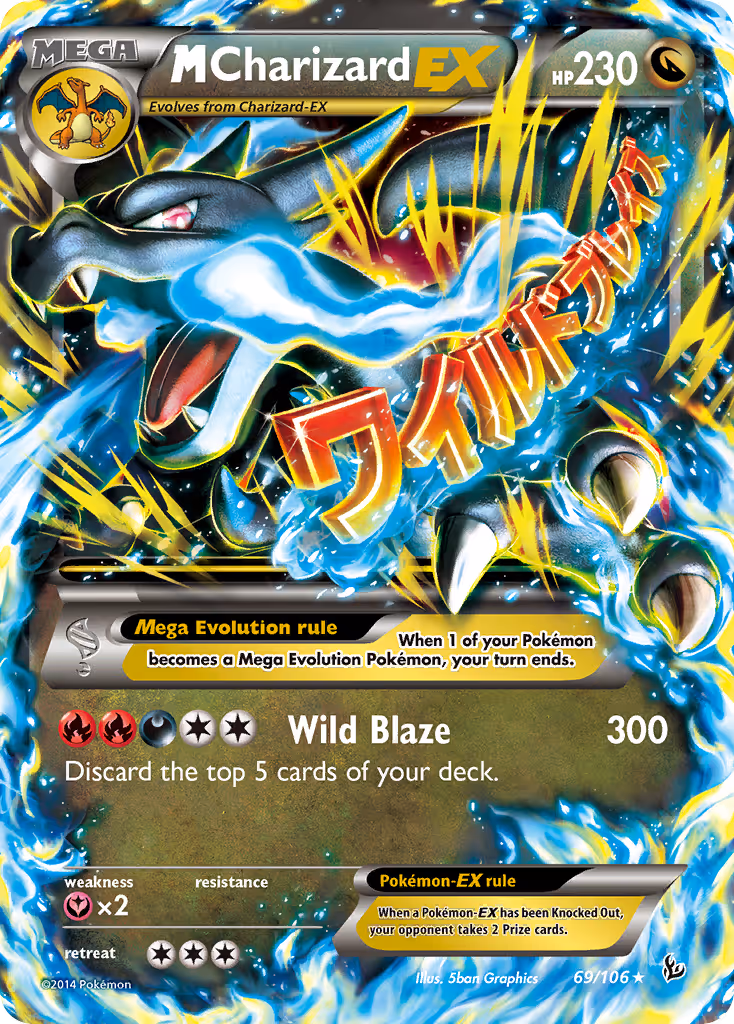 M Charizard EX 69/106 Pokemon card