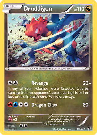 Druddigon 70/106 Pokemon card