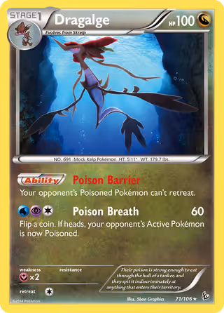 Dragalge 71/106 Pokemon card