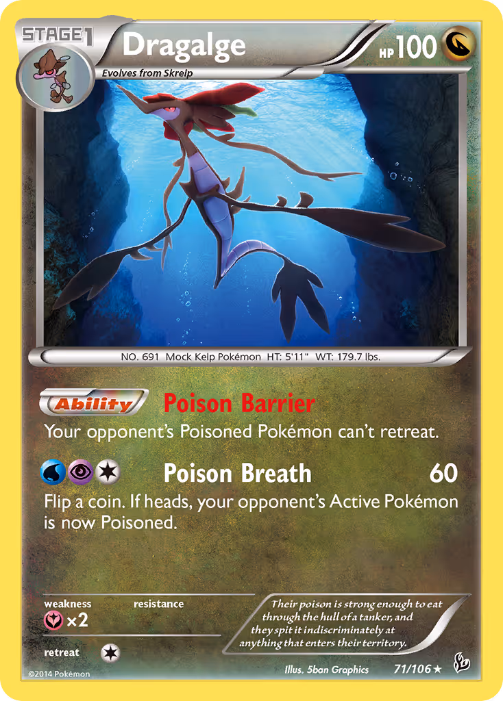Dragalge 71/106 Pokemon card