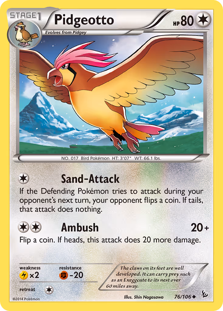 Pidgeotto 76/106 Pokemon card