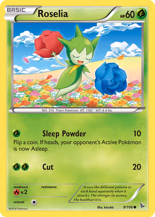 Roselia 8/106 Pokemon card
