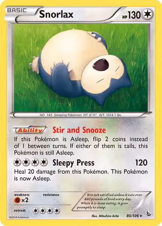 Snorlax 80/106 Pokemon card